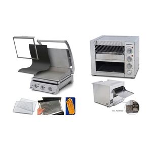 Roband Komplettset Professionelle Burger-Station mit Grill inkl. Zubehör und Eclipse Bun Toaster GSA610S-ET315-FK