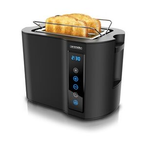 Arendo Toaster Kurzschlitz, Brötchenaufsatz, Wärmeisoliertes Gehäuse, Display, Touch