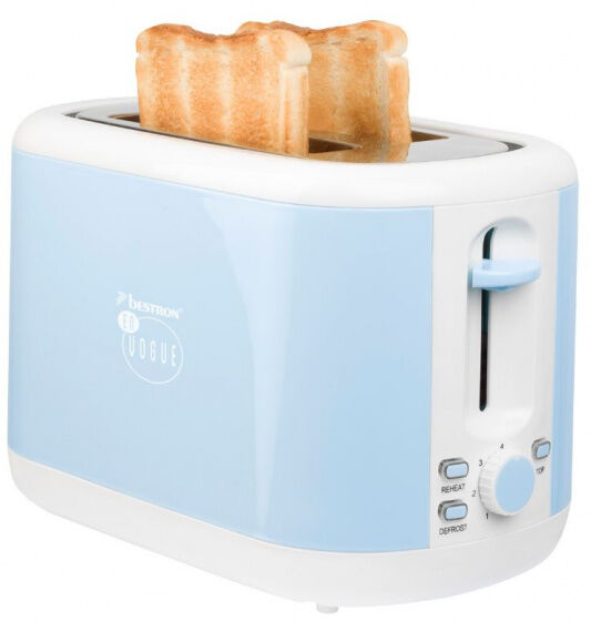 Bestron toaster En Vogue 930W 27 x 24 cm rostfreier Stahl blau