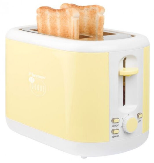 Bestron toaster En Vogue 930W 27 x 24 cm Edelstahl gelb