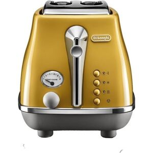 DeLonghi ICONA CAPITALS Brödrost 2 skivor - 900W - 3-funktions brödrost - Bakverksvärmare ingår - Gul