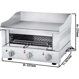 GGM Gastro - ROBAND Grille-pain Griddle 500 - 3,3 kW - Grill & Salamandre Argent