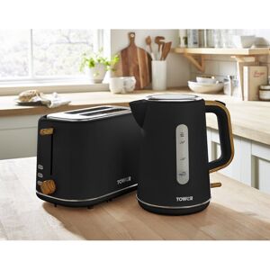 Tower Scandi Black Kettle & 2 Slice Toaster Scandinavian Design