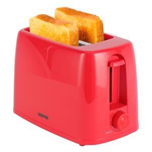 (Geepas 2 Slice Red) Wide Slot Bread Toaster Reheat Defrost Function