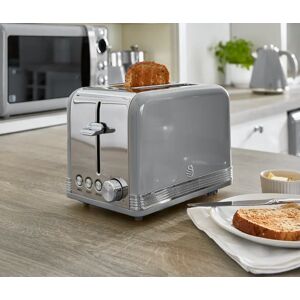 RKW Swan Retro 2 Slice Stainless Steel Toaster - Grey