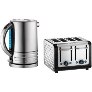 Dualit Architect 1.5 Litre Jug Kettle & 4 Slot Toaster Set - Black & Brushed Stainless Steel