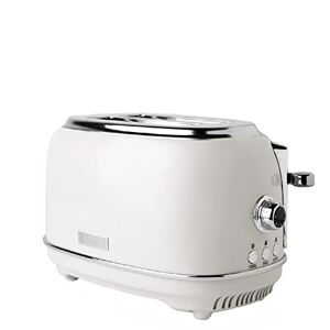 Haden Heritage White Toaster 2 Slice - Variable Browning Control - Electric Stainless Steel Toaster - Economy Mode - Reheat, Cancel and Defrost Functions - 1370-1630W