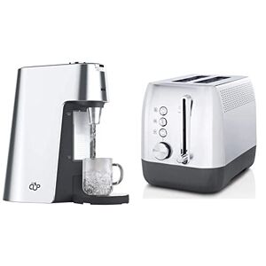 Breville VKT111 HotCup Hot Water Dispenser,2.0 Litre, Silver & Edge Deep Chassis 2-Slice Toaster Toasts All the Way to the Top Brushed Stainless Steel [VTT981]