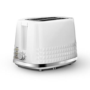 Tower T20082WHT Solitaire 2 Slice Toaster Black Chrome Accents, 850W, White