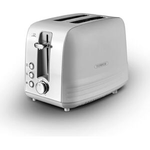 Tower, T20080GRY, Ash 2-Slice Toaster with 7 Browning Levels, Defrost/Reheat/Cancel, 925W, Grey & Chrome