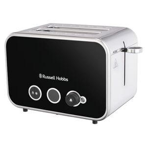 Russell Hobbs 2 Slice Distinctions Toaster (Countdown to ready, Extra wide & long slots, 6 Browning levels, Defrost/Reheat/Cancel function, Lift & Look feature, 1600W, Stainless Steel & Black) 26430