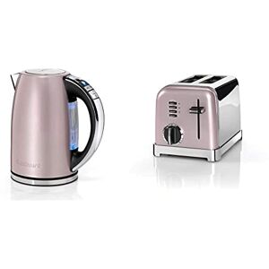 Cuisinart Style Collection Multi-Temp Jug Kettle 1.7L Capacity Vintage Rose CPK17PIU & Style Collection 2 Slot Toaster Vintage Rose CPT160PU