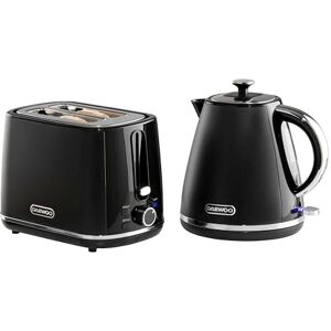 Daewoo 2 Set Bundle - 1.7L Kettle 3kw & 2 Slice Honeycomb Toaster Black