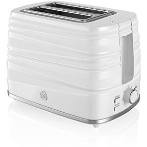 Swan ST31050WN, 2 Slice Symphony Toaster, High Gloss and Matt Finish, 930 Watt, White, Plastic