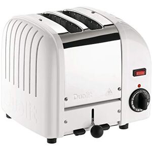 Dualit Classic 2 Slice Vario Toaster Stainless Steel, Hand Built in the UK Replaceable ProHeat Elements Heat Two or Four Slots, Defrost Bread, Mechanical Timer Replaceable parts White, 20248