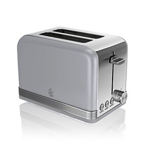 Swan ST19010GRN Retro 2-Slice Toaster with Defost/Reheat/Cancle Functions, Cord Storage, 815W, Retro Grey