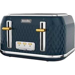 Breville Curve 4-Slice Toaster with High Lift and Wide Slots Navy & Gold [VTT965]