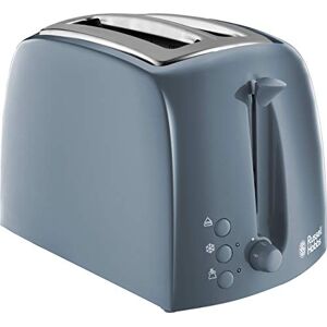 Russell Hobbs Textures 2 Slice Toaster (Extra Wide Slots, 6 Browning levels, Frozen, cancel & reheat function with indicator lights, Removable crumb tray, 850W, Grey matt & high gloss finish) 21644