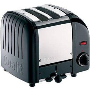 Dualit Classic 2 Slice Vario Toaster Stainless Steel, Hand Built in the UK Replaceable ProHeat Elements Heat Two or Four Slots, Defrost Bread, Mechanical Timer Replaceable parts Black, 20237