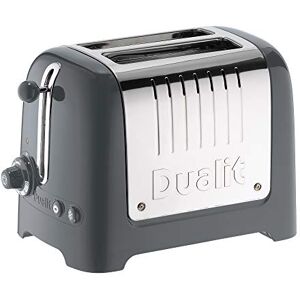 Dualit 2 Slice Lite Toaster 1.1kW Toasts 60 Slices an Hour Polished with High Gloss Grey Trim Bagel & Defrost Settings 36 mm Wide Slots 26204