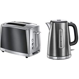 Russell Hobbs 23221 Luna Two Slice Toaster, 1500 W, Grey with Kettle