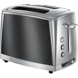 Russell Hobbs 2 Slice Luna Toaster with faster toasting Technology (6 Browning levels, Defrost/Reheat/Cancel function, Lift & Look feature, Removable crumb tray, Cord storage, 1500W) Grey 23221