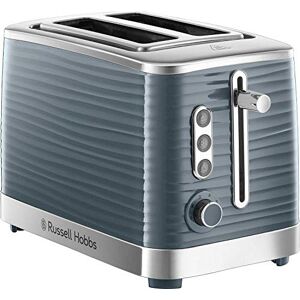 Russell Hobbs Inspire 2 Slice Toaster (Extra wide slots, High lift feature, 6 Browning levels, Frozen/Cancel/Reheat function with Blue LED illumination, 1050W, Grey textured high gloss) 24373
