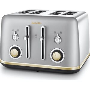 BREVILLE Mostra VTT929 4-Slice Toaster - Silver, Silver/Grey,Gold