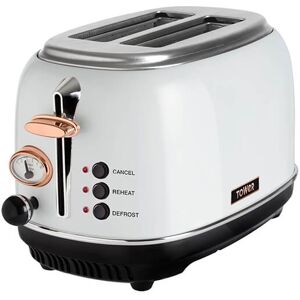 Tower Bottega Stainless Steel 2 Slice Toaster White