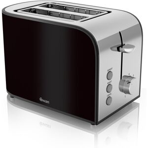 Swan ST17020BLKN 2 Slice Townhouse Toaster in Black Chrome