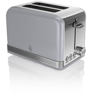 Swan ST19010GRN 2 Slice Retro Style Toaster in Grey Chrome