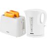 (White) Geepas 1.7L Kettle & Toaster Set 2 Slice Toaster