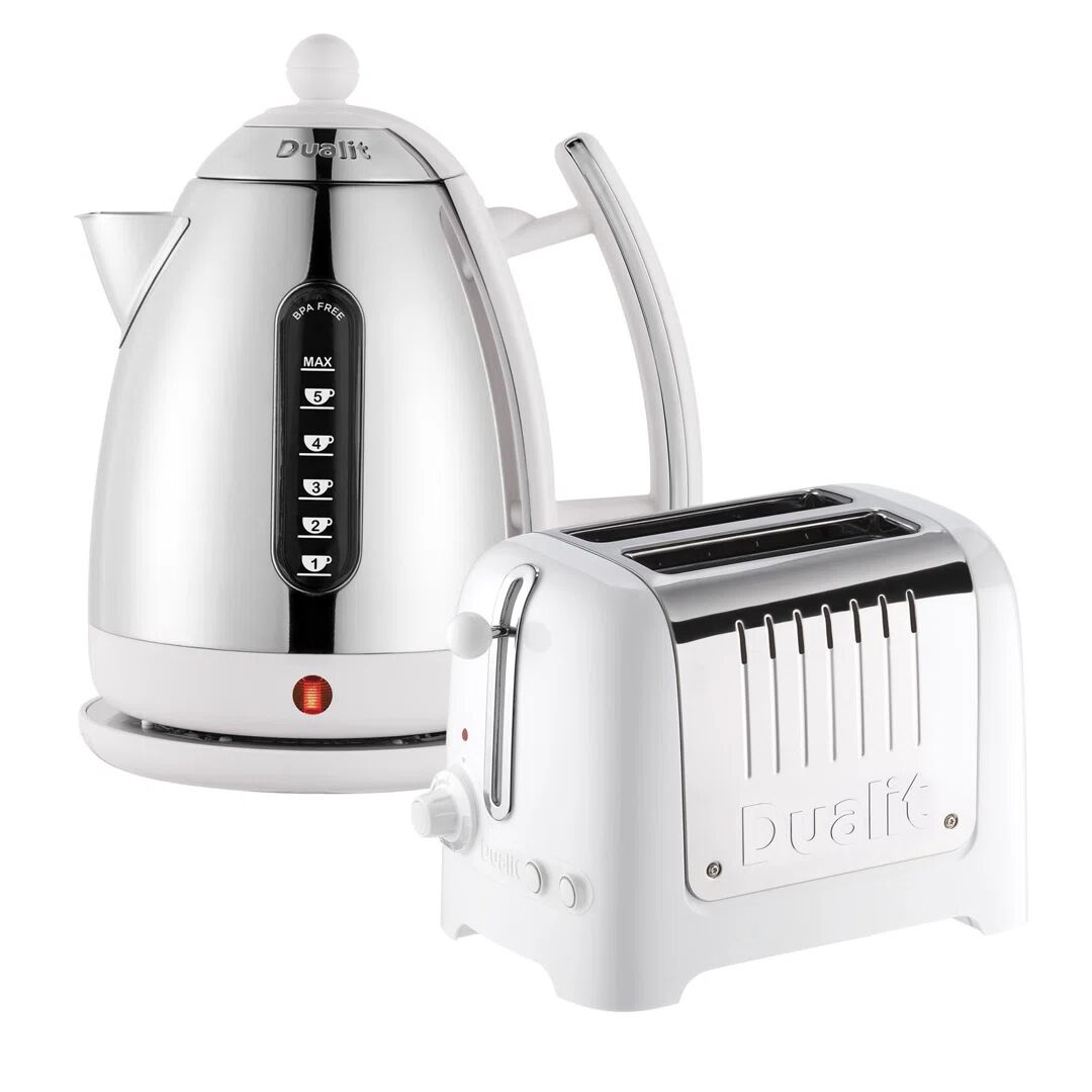 Dualit 1.5L Electric Kettle & Toaster Bundle white