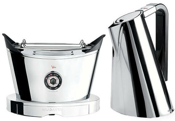 Vera Easy Kettle and Volo Toaster Set Chrome - Bugatti