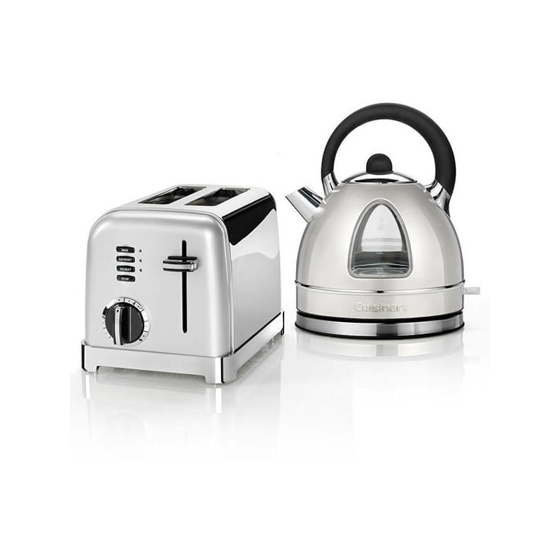 Style Frosted Pearl Traditional Kettle & 2 Slice Toaster Breakfast Set - Cuisinart