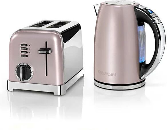 Cuisinart Style Vintage Rose Multi-Temp Kettle & 2 Slice Toaster Breakfast Set