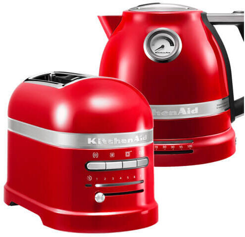 Artisan Empire Red 2 Slot Toaster and Kettle Set - Kitchenaid