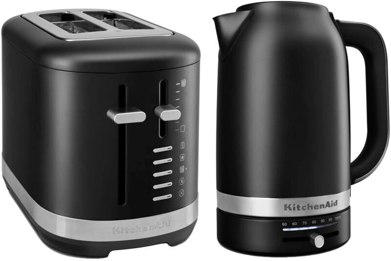 Breakfast Suite Matte Black 1.7L Kettle and 2 Slice Toaster Set - Kitchenaid