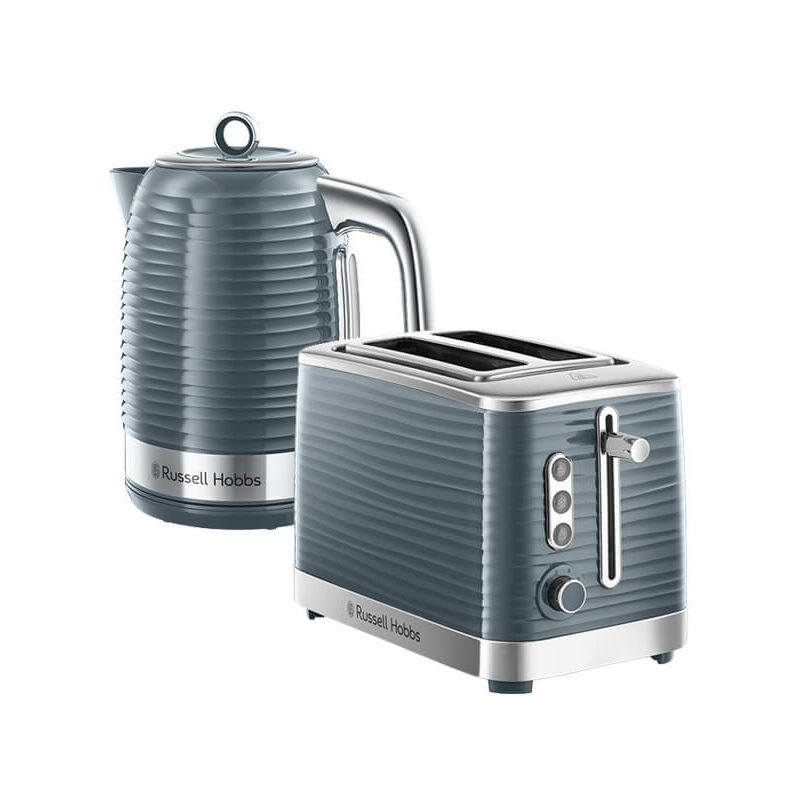 Russell Hobbs Inspire Kettle & 2 Slice Toaster Set Grey