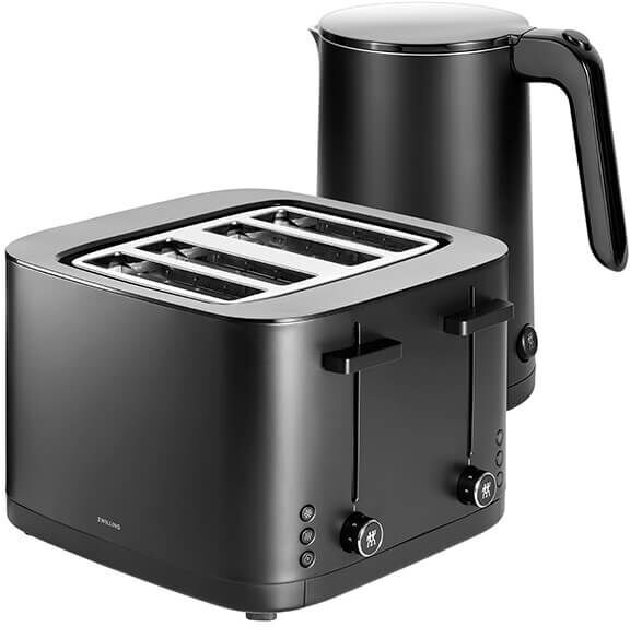 Enfinigy 1.5L Kettle Plastic & 4 Short Slot Toaster Black - Zwilling