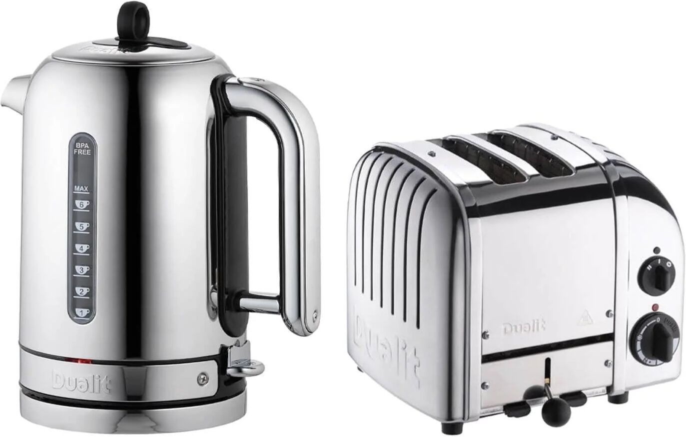 Dualit Classic 1.7 Litre Jug Kettle & 2 Slice Toaster Set - Polished Steel