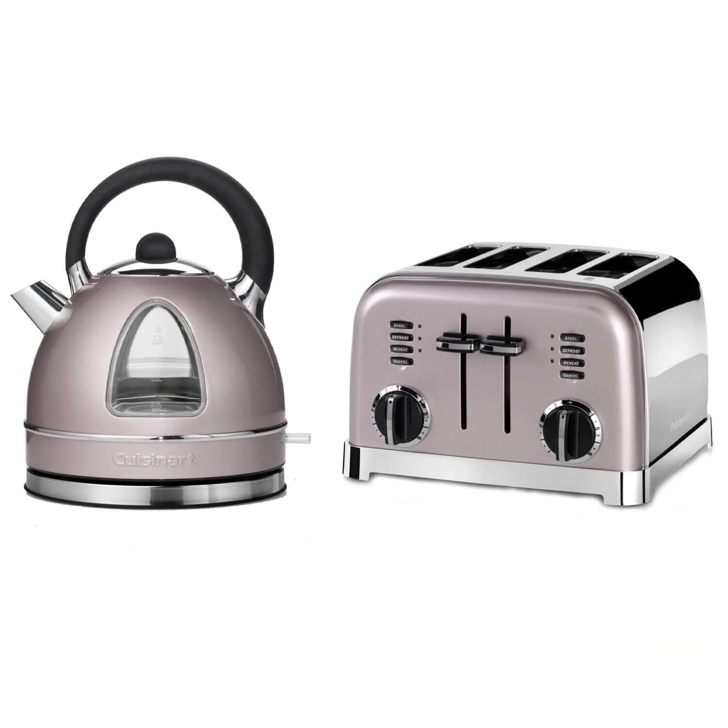 Cuisinart Style Collection Traditional Dome Kettle & 4 Slice Toaster Set - Vintage Rose