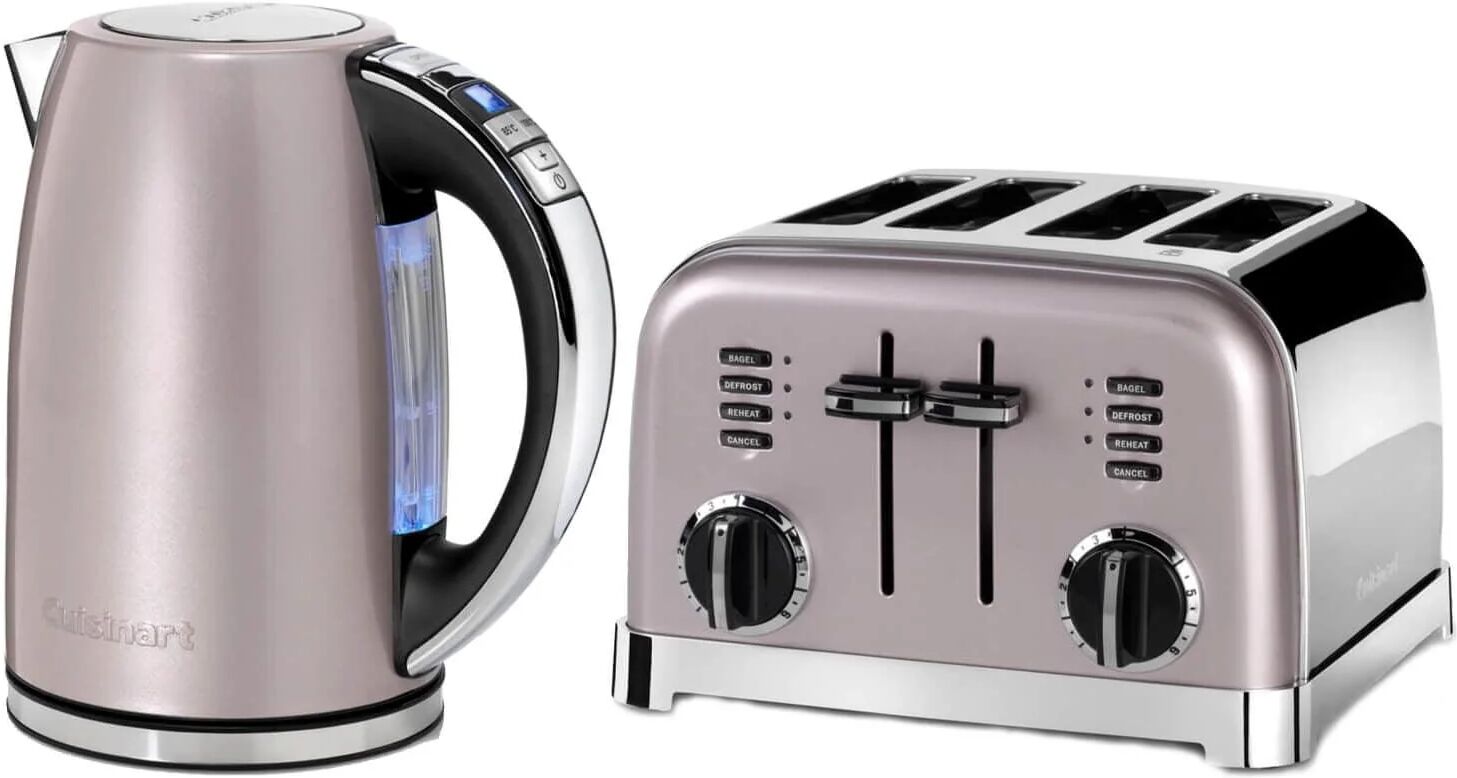 Cuisinart Style Collection Multi-Temp Jug Kettle & 4 Slice Toaster Set - Vintage Rose