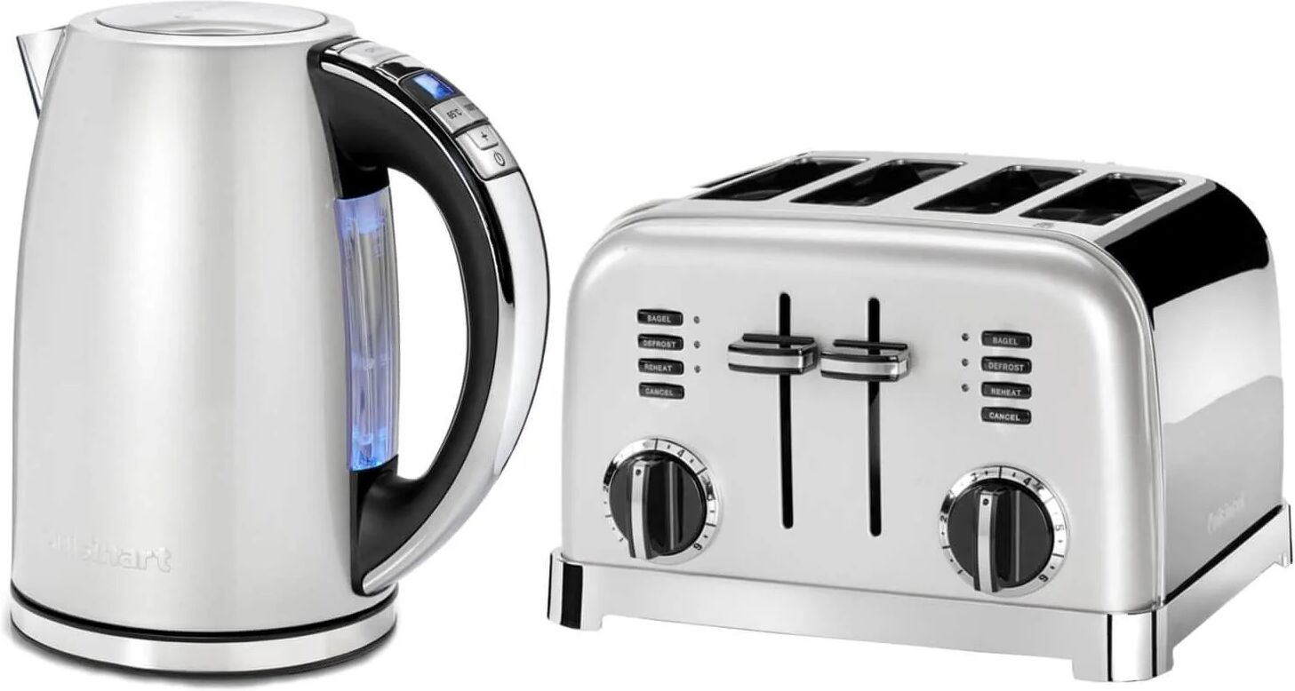 Cuisinart Style Collection Multi-Temp Jug Kettle & 4 Slice Toaster Set - Frosted Pearl