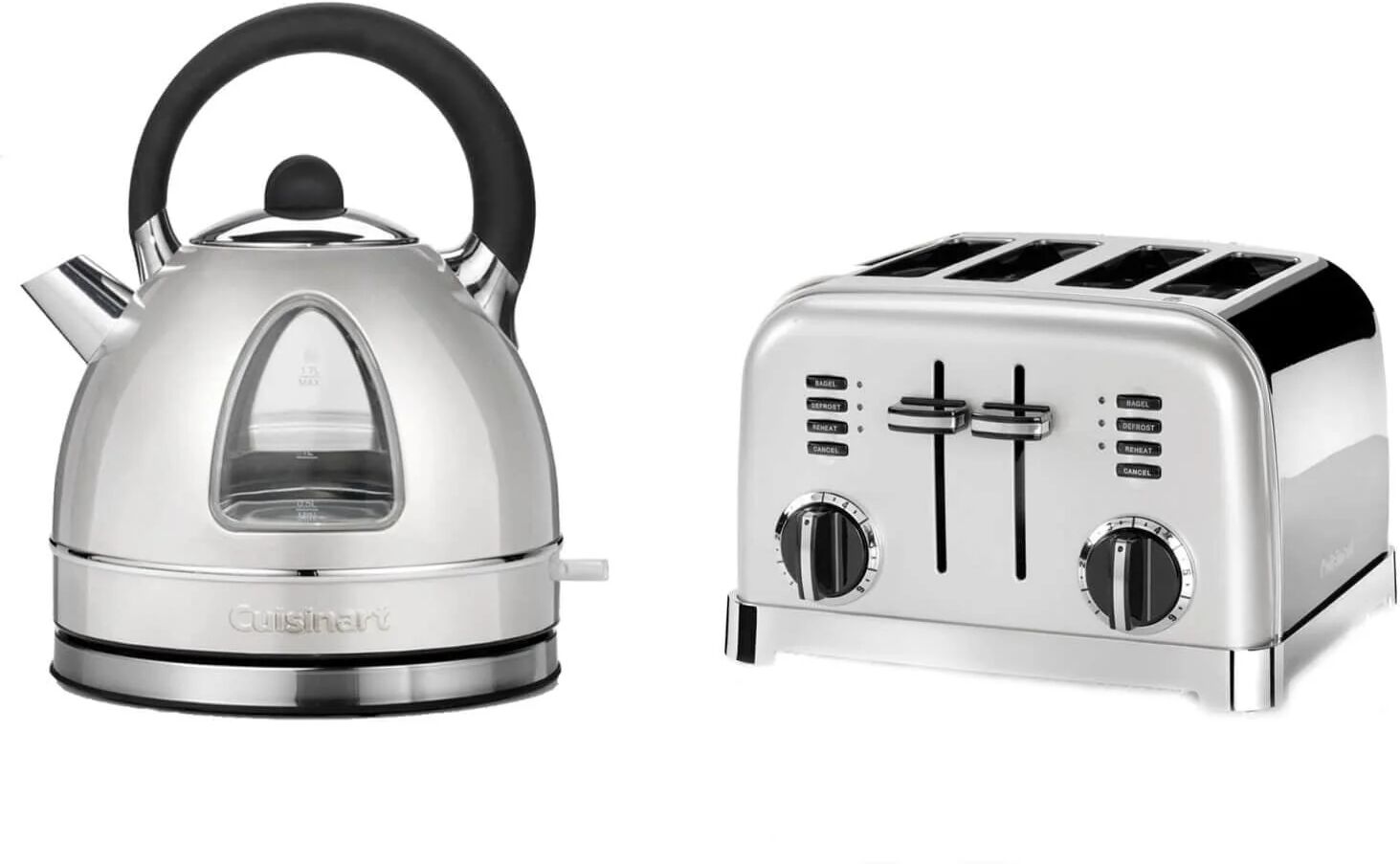 Cuisinart Style Collection Traditional Dome Kettle & 4 Slice Toaster Set - Frosted Pearl