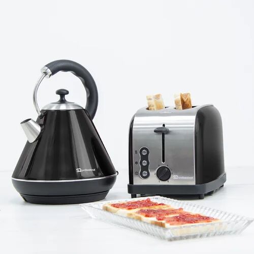 SQ Professional Gems 1.8L Stainless Steel Electric Kettle and 2 Slice Toaster Set SQ Professional Colour: Onxy/Metallic Black 90cm H X 84cm W X 40cm D