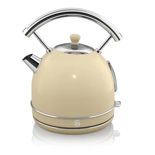 Swan 1.8L Stainless Steel Electric Kettle Swan Colour: Cream  - Size: Super King (6')