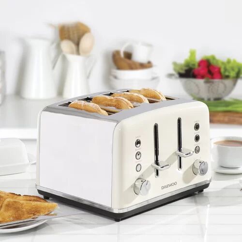 Daewoo Kensington 4 Slice Toaster Daewoo Colour: Cream