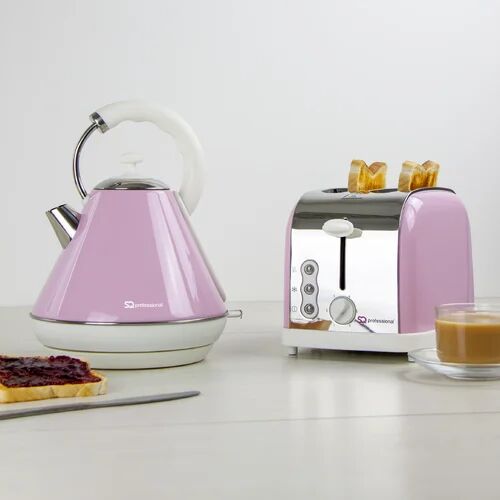 SQ Professional Gems 1.8L Stainless Steel Electric Kettle and 2 Slice Toaster Set SQ Professional Colour: Appleblossom Small
