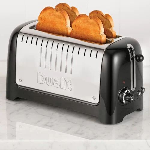 Dualit Lite Long Slot Metallic 2 Slice Toaster Dualit  - Size: 1981cm H x 76.2cm W x 4.5cm D